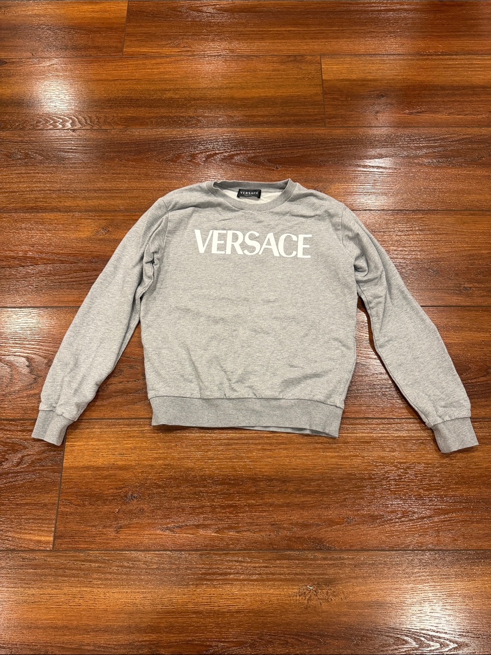 Versace Light Gray Logo Crewneck Sweatshirt
